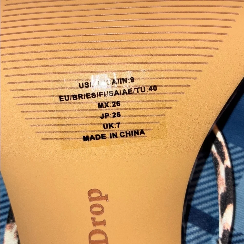 🆕 The Drop Women's Avery Square Toe Two Strap High Heeled Sandal size 9